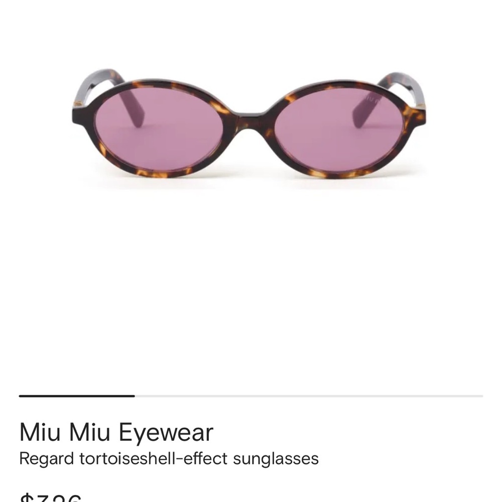 Miu Miu Tortoiseshell Sunglasses with Purple Lenses